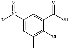2-羟基-3-甲基-5-硝基苯甲酸 结构式