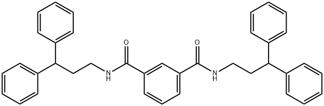 1-N,3-N-bis(3,3-diphenylpropyl)benzene-1,3-dicarboxamide 结构式