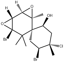 (1'R,2S,2'α,4S,5S,1R)-5,7'β-Dibromo-4-chloro-4,4'α,6',6'-tetramethylspiro[cyclohexane-1,5'-[3,8]dioxatricyclo[5.1.0.02,4]octan]-2-ol Structure