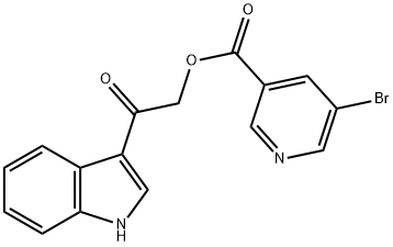 3-Pyridinecarboxylic acid, 5-bromo-, 2-(1H-indol-3-yl)-2-oxoethyl ester 结构式