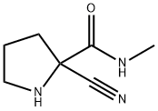 2-Pyrrolidinecarboxamide,2-cyano-N-methyl-(9CI) 化学構造式