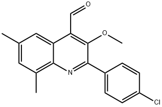 Quinoline 4-formyl-3-methoxy-6,8-dimethyl-2-[4-chlrophenyl]- Structure