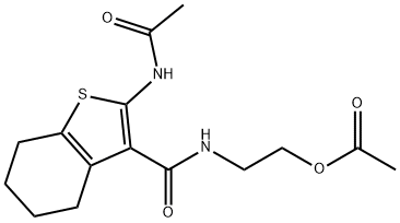 2-(2-acetamido-4,5,6,7-tetrahydrobenzo[b]thiophene-3-carboxamido)ethyl acetate Structure