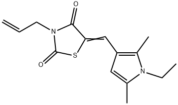 2,4-Thiazolidinedione,5-[(1-ethyl-2,5-dimethyl-1H-pyrrol-3-yl)methylene]-3-(2-propenyl)-(9CI),593265-83-9,结构式