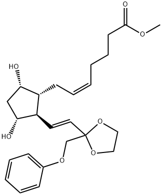 (Z)-7-[(1R)-3α,5α-Dihydroxy-2β-[(E)-2-(2-phenoxymethyl-1,3-dioxolan-2-yl)ethenyl]cyclopentan-1α-yl]-5-heptenoic acid methyl ester Struktur