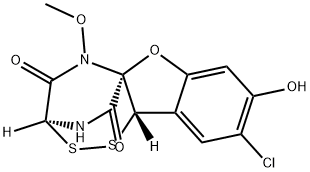 9-Chloro-8-hydroxy-11-methoxy-11H-3,11a-(iminomethano)(1,2,4)dithiazino(4,3-b)(1,2) benzoxazine- 4,12(3H)-dione,59978-04-0,结构式