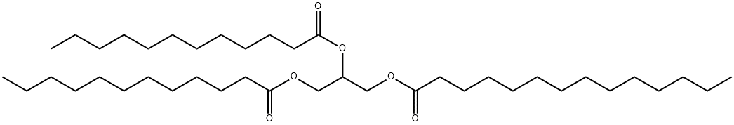 Tetradecanoic acid, 2,3-bis[(1-oxododecyl)oxy]propyl ester Structure