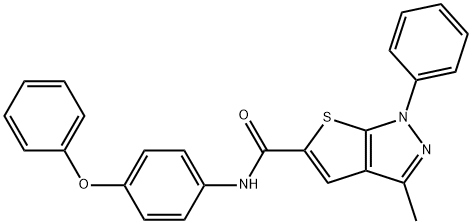1H-Thieno[2,3-c]pyrazole-5-carboxamide,3-methyl-N-(4-phenoxyphenyl)-1-phenyl-(9CI) Structure