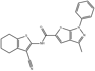 1H-Thieno[2,3-c]pyrazole-5-carboxamide,N-(3-cyano-4,5,6,7-tetrahydrobenzo[b]thien-2-yl)-3-methyl-1-phenyl-(9CI)|