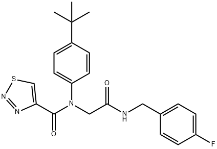 1,2,3-Thiadiazole-4-carboxamide,N-[4-(1,1-dimethylethyl)phenyl]-N-[2-[[(4-fluorophenyl)methyl]amino]-2-oxoethyl]-(9CI),605638-14-0,结构式