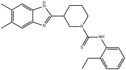 1-Piperidinecarbothioamide,3-(5,6-dimethyl-1H-benzimidazol-2-yl)-N-(2-ethylphenyl)-(9CI) Structure