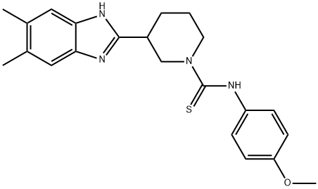1-Piperidinecarbothioamide,3-(5,6-dimethyl-1H-benzimidazol-2-yl)-N-(4-methoxyphenyl)-(9CI)|