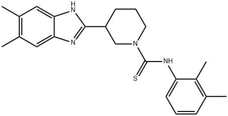 1-Piperidinecarbothioamide,3-(5,6-dimethyl-1H-benzimidazol-2-yl)-N-(2,3-dimethylphenyl)-(9CI),606089-44-5,结构式