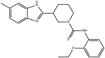 1-Piperidinecarbothioamide,N-(2-ethoxyphenyl)-3-(5-methyl-1H-benzimidazol-2-yl)-(9CI),606090-19-1,结构式