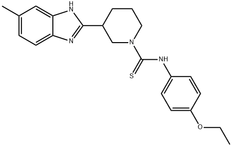 1-Piperidinecarbothioamide,N-(4-ethoxyphenyl)-3-(5-methyl-1H-benzimidazol-2-yl)-(9CI) 化学構造式