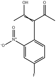 3-Penten-2-one, 3-(4-fluoro-2-nitrophenyl)-4-hydroxy- Structure