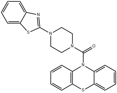 10H-Phenothiazine,10-[[4-(2-benzothiazolyl)-1-piperazinyl]carbonyl]-(9CI) 化学構造式