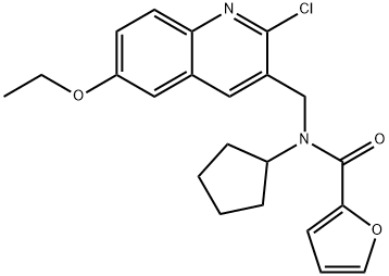 2-Furancarboxamide,N-[(2-chloro-6-ethoxy-3-quinolinyl)methyl]-N-cyclopentyl-(9CI) 结构式