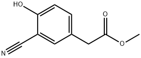 Benzeneacetic acid, 3-cyano-4-hydroxy-, methyl ester Struktur