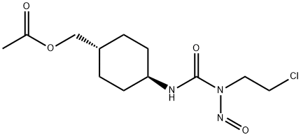 [(1α,4β)-4-[3-(2-クロロエチル)-3-ニトロソウレイド]シクロヘキシル]酢酸メチル 化学構造式
