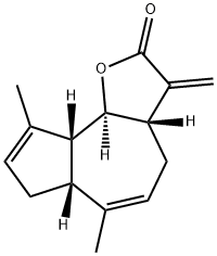 (3aS)-3aβ,4,6aβ,7,9aβ,9bα-Hexahydro-3-methylene-6,9-dimethylazuleno[4,5-b]furan-2(3H)-one Struktur