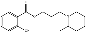 3-(2-メチルピペリジノ)プロピル=o-ヒドロキシベンゾアート 化学構造式
