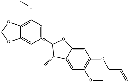 6-[(2R)-2,3-Dihydro-5-methoxy-3β-methyl-6-(2-propenyloxy)benzofuran-2β-yl]-4-methoxy-1,3-benzodioxole Structure