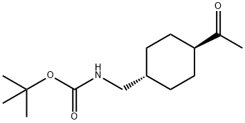 (((1R,4R)-4-乙酰基环己基)甲基)氨基甲酸叔丁酯 结构式