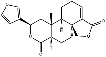 (2R)-2α-(3-フリル)-6aα-(ヒドロキシメチル)-1,2,4aβ,5,6,6a,9,10,10aβ,10b-デカヒドロ-10bα-メチル-4-オキソ-4H-ナフト[2,1-c]ピラン-7-カルボン酸γ-ラクトン 化学構造式