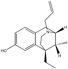 (2R,11R)-3-Allyl-6-ethyl-1,2,3,4,5,6-hexahydro-11-methyl-2α,6α-methano-3-benzazocin-8-ol Struktur