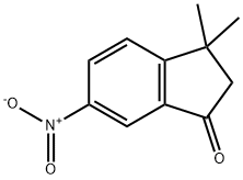 3,3-二甲基-6-硝基-2,3-二氢-1H-茚-1-酮 结构式