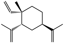Cyclohexane, 1-ethenyl-1-methyl-2,4-bis(1-methylethenyl)-, (1S,2R,4R)- Structure