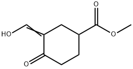 Cyclohexanecarboxylic acid, 3-(hydroxymethylene)-4-oxo-, methyl ester Struktur