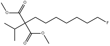 (7-Fluoroheptyl)isopropylmalonic acid dimethyl ester 化学構造式