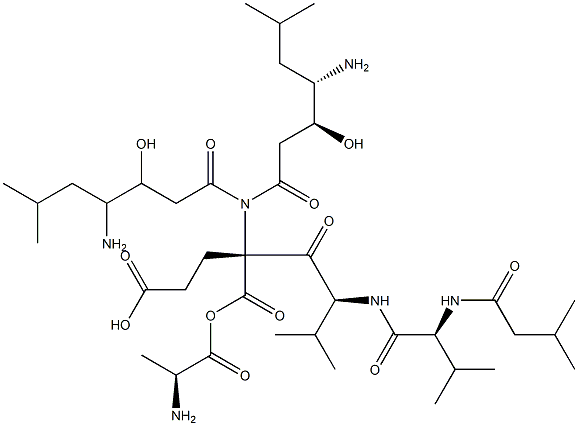 pepstatyl, Glu- 化学構造式