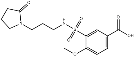 Benzoic acid, 4-methoxy-3-[[[3-(2-oxo-1-pyrrolidinyl)propyl]amino]sulfonyl]- Structure