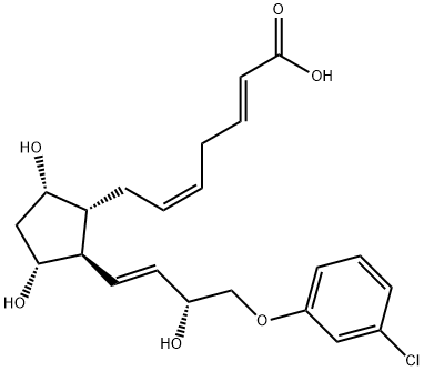 (2E,5Z)-7-[(1R)-2β-[(E,R)-4-(3-Chlorophenoxy)-3-hydroxy-1-butenyl]-3α,5α-dihydroxycyclopentan-1α-yl]-2,5-heptadienoic acid,73275-75-9,结构式