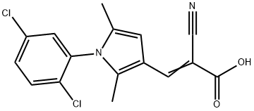 2-cyano-3-[1-(2,5-dichlorophenyl)-2,5-dimethyl-1H-pyrrol-3-yl]prop-2-enoic acid Structure