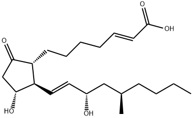 (2E,11α,13E,15S,17R)-11,15-Dihydroxy-17,20-diMethyl-
9-oxoprosta-2,13-dien-1-oic Acid 化学構造式