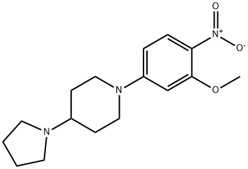 Piperidine, 1-(3-methoxy-4-nitrophenyl)-4-(1-pyrrolidinyl)- Structure