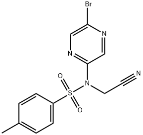 Benzenesulfonamide, N-(5-bromo-2-pyrazinyl)-N-(cyanomethyl)-4-methyl- Structure