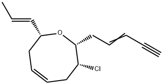 (2S)-3β-Chloro-3,4,7,8-tetrahydro-2-[(E)-2-penten-4-ynyl]-8β-[(E)-1-propenyl]-2H-oxocin 结构式