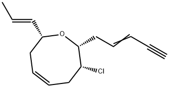 (2S)-3β-Chloro-3,4,7,8-tetrahydro-2-[(E)-2-penten-4-ynyl]-8β-[(E)-1-propenyl]-2H-oxocin,77182-65-1,结构式