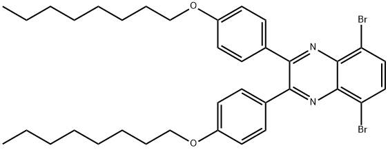 5,8-ジブロモ-2,3-ビス(4-オクチルオキシフェニル)キノキサリン 化学構造式