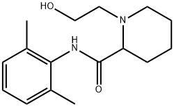 rac-(2R*)-N-(2,6-ジメチルフェニル)-1-(2-ヒドロキシエチル)-2β*-ピペリジンカルボアミド 化学構造式