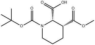 1,2,3-Piperidinetricarboxylic acid, 1-(1,1-dimethylethyl) 3-methyl ester, cis- Structure