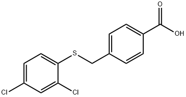 Benzoic acid, 4-[[(2,4-dichlorophenyl)thio]methyl]- Structure