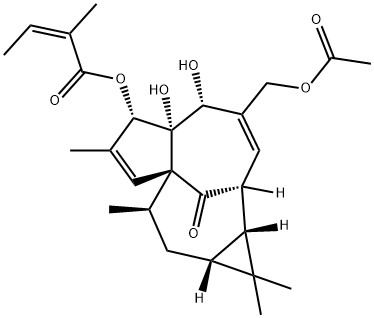 巨大戟醇-3-O-当归酸-20-乙酸酯,82425-35-2,结构式