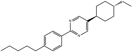 5-(4-pentylcyclohexyl)-2-(pentylphenyl)-, trans-Pyrimidine 化学構造式