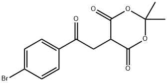 1,3-Dioxane-4,6-dione, 5-[2-(4-bromophenyl)-2-oxoethyl]-2,2-dimethyl- 化学構造式